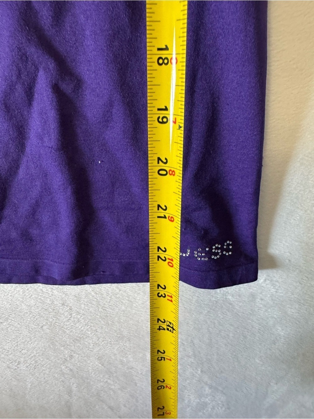 GUESS Deep Purple Racerback Tank Top with Rhinestone Logo - Picture 5 of 5